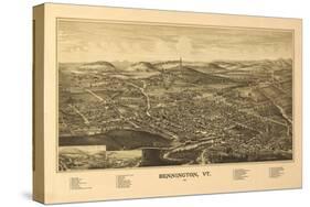 Bennington, Vermont - Panoramic Map-Lantern Press-Stretched Canvas