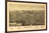 Bennington, Vermont - Panoramic Map-Lantern Press-Framed Art Print