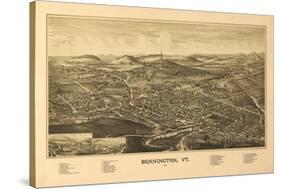 Bennington, Vermont - Panoramic Map-Lantern Press-Stretched Canvas