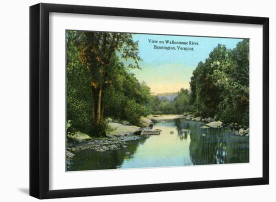 Bennington, Vermont, Scenic View on the Walloomsac River-Lantern Press-Framed Art Print