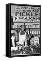 Benny Brodsky at His Pushcart Stand-null-Framed Stretched Canvas