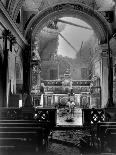 Pvt. Paul Oglesby, 30th Infantry, Standing in Reverence Before Altar in Damaged Catholic Church-Benson-Stretched Canvas