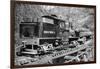 Benson Timber Company Train Hauling Logs - Clatskanie, OR-Lantern Press-Framed Art Print