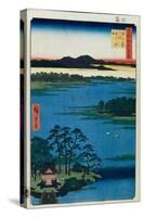 Benten Shrine at the Inokashira Pond (One Hundred Famous Views of Ed), C. 1858-Utagawa Hiroshige-Stretched Canvas