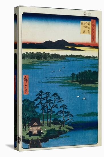 Benten Shrine at the Inokashira Pond (One Hundred Famous Views of Ed), C. 1858-Utagawa Hiroshige-Stretched Canvas