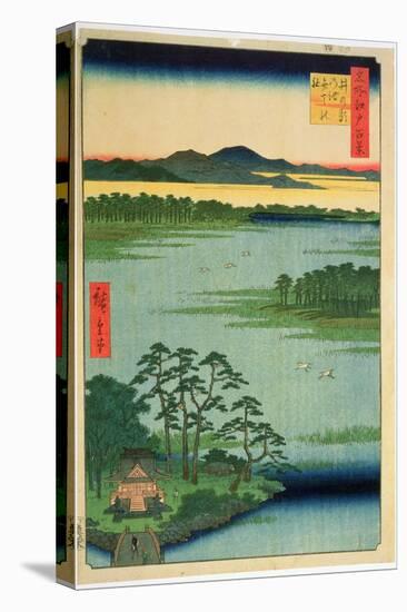 Benten Shrine, Inokashia Pond, from the Series 'One Hundred Famous Views of Edo', 1856-Ando Hiroshige-Stretched Canvas