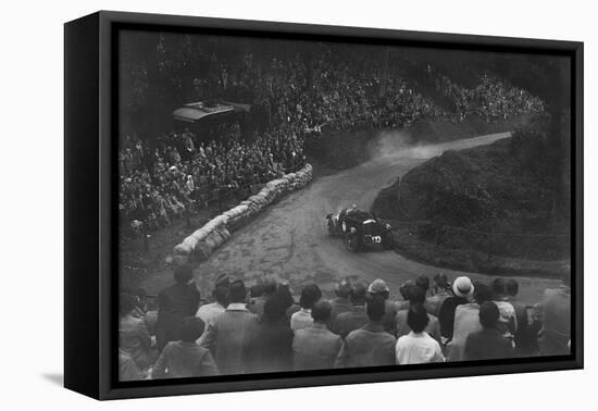 Bentley of Eddie Hall competing in the Shelsley Walsh Hillclimb, Worcestershire, 1935-Bill Brunell-Framed Stretched Canvas