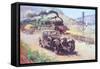 Bentley Vs Blue Train (Oil on Canvas)-Terence Cuneo-Framed Stretched Canvas