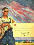 "Farming for the War Effort,"June 1, 1945-Benton Clark-Framed Stretched Canvas