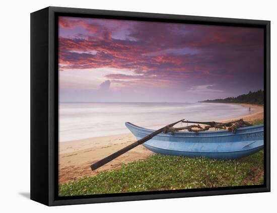 Bentota Beach at Sunset, Western Province, Sri Lanka-Ian Trower-Framed Stretched Canvas