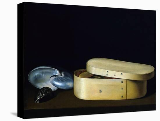 Bentwood Box and Nautilus Shell-Sebastian Stosskopf-Stretched Canvas