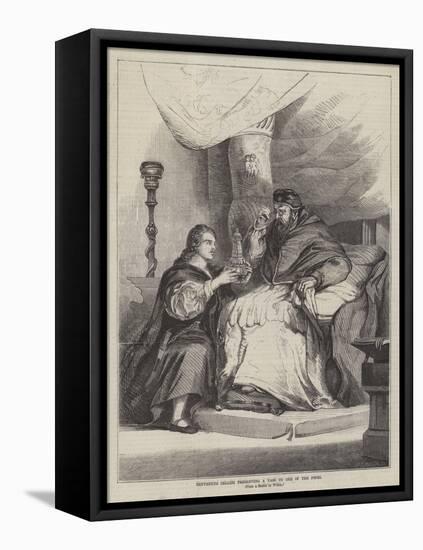 Benvenuto Cellini Presenting a Vase to One of the Popes-null-Framed Stretched Canvas