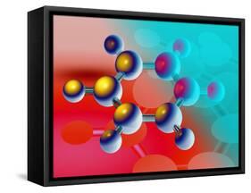 Benzene Molecule-Laguna Design-Framed Stretched Canvas