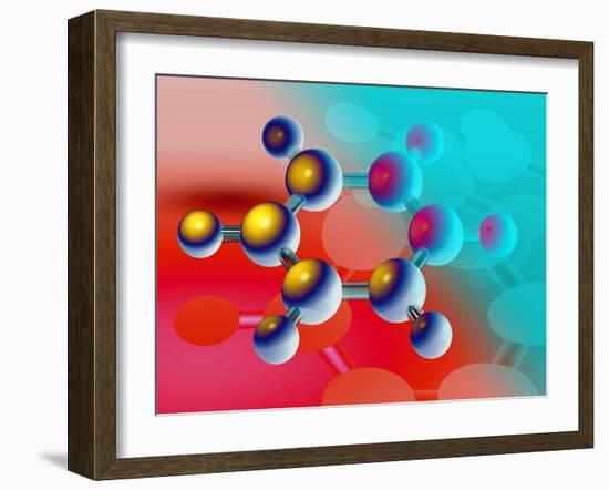 Benzene Molecule-Laguna Design-Framed Photographic Print