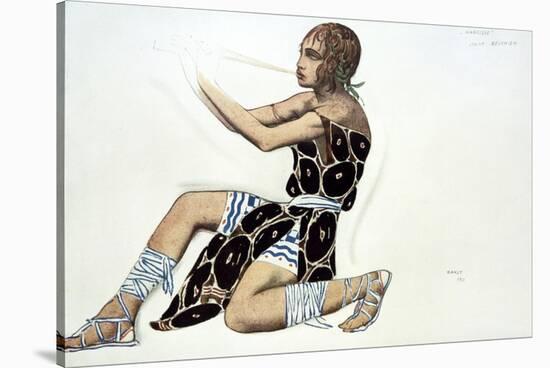 Beotien, Costume Design a Ballets Russes Production of Narcisse, Music by Tcherepnin, 1911-Leon Bakst-Stretched Canvas