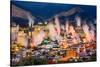 Beppu, Japan Cityscape with Hot Spring Bath Houses with Rising Steam-Sean Pavone-Stretched Canvas