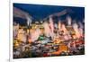 Beppu, Japan Cityscape with Hot Spring Bath Houses with Rising Steam-Sean Pavone-Framed Photographic Print