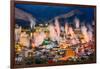 Beppu, Japan Cityscape with Hot Spring Bath Houses with Rising Steam-Sean Pavone-Framed Photographic Print