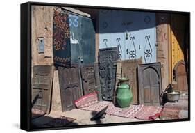 Berber Doors, Ourzazate, Morocco, Africa-Kymri Wilt-Framed Stretched Canvas