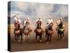 Berber Horseman Pulling Up after Firing Rifles During a Fantasia, Dades Valley, Morocco-null-Stretched Canvas