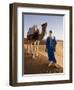 Berber Man Standing with His Camel, Erg Chebbi, Sahara Desert, Merzouga, Morocco, North Africa-Gavin Hellier-Framed Photographic Print