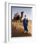 Berber Man Standing with His Camel, Erg Chebbi, Sahara Desert, Merzouga, Morocco, North Africa-Gavin Hellier-Framed Photographic Print