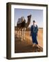 Berber Man Standing with His Camel, Erg Chebbi, Sahara Desert, Merzouga, Morocco, North Africa-Gavin Hellier-Framed Photographic Print