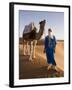 Berber Man Standing with His Camel, Erg Chebbi, Sahara Desert, Merzouga, Morocco, North Africa-Gavin Hellier-Framed Photographic Print