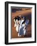 Berber Tribesmen Lead their Camels Through the Sand Dunes of the Erg Chegaga, in the Sahara Region -Mark Hannaford-Framed Photographic Print