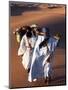 Berber Tribesmen Lead their Camels Through the Sand Dunes of the Erg Chegaga, in the Sahara Region -Mark Hannaford-Mounted Photographic Print