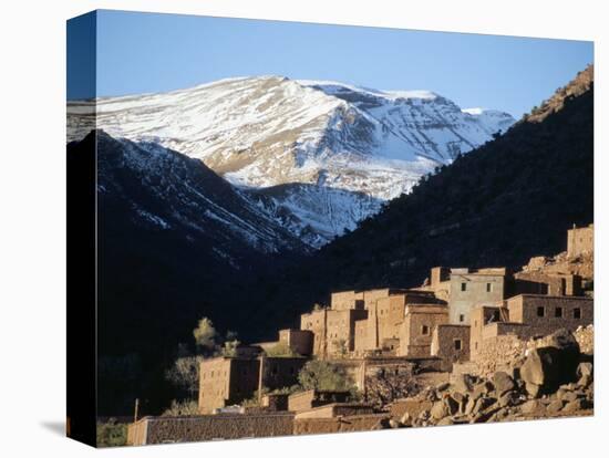 Berber Village in Ouarikt Valley, High Atlas Mountains, Morocco, North Africa, Africa-David Poole-Stretched Canvas