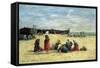Berck, Fisherwomen on the Beach, 1876-Eugène Boudin-Framed Stretched Canvas