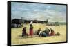 Berck, Fisherwomen on the Beach, 1876-Eugène Boudin-Framed Stretched Canvas