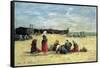 Berck, Fisherwomen on the Beach, 1876-Eugène Boudin-Framed Stretched Canvas