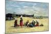 Berck, Fisherwomen on the Beach, 1876-Eugène Boudin-Mounted Giclee Print