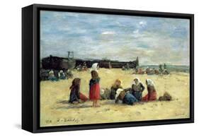 Berck, Fisherwomen on the Beach, 1876-Eugène Boudin-Framed Stretched Canvas