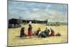 Berck, Fisherwomen on the Beach, 1876-Eugène Boudin-Mounted Giclee Print