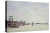 Berck-Plage, 1890 (Oil on Canvas)-Eugene Louis Boudin-Stretched Canvas