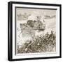 Beresford Anchored His Wing-Clipt Little Vessel and Lay Sterm-On to the Enemy-null-Framed Giclee Print