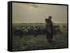 Berg? avec son troupeau, dit aussi Berg? gardant ses moutons ou La grande berg?-Jean-Fran?ois Millet-Framed Stretched Canvas