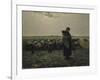 Berg? avec son troupeau, dit aussi Berg? gardant ses moutons ou La grande berg?-Jean-Fran?ois Millet-Framed Giclee Print