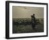 Berg? avec son troupeau, dit aussi Berg? gardant ses moutons ou La grande berg?-Jean-Fran?ois Millet-Framed Giclee Print