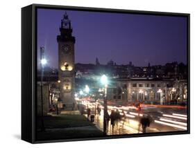 Bergamo at Dusk, Lombardy, Italy, Europe-Vincenzo Lombardo-Framed Stretched Canvas