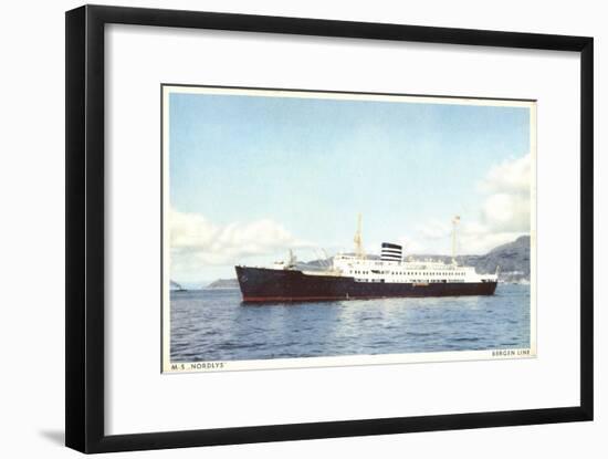 Bergen Line, M.S. Nordlys, Dampfer an Der Küste-null-Framed Giclee Print