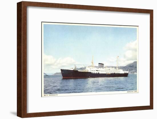 Bergen Line, M.S. Nordlys, Dampfer an Der Küste-null-Framed Giclee Print