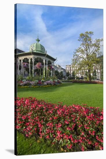 Bergen, Norway, Music Pavilion Colorful Gazebo with Flowers, Downtown-Bill Bachmann-Stretched Canvas