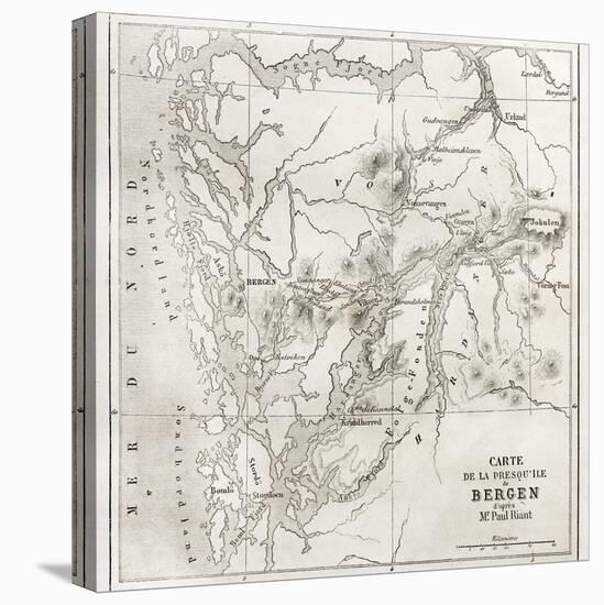 Bergen Peninsula Old Map-marzolino-Stretched Canvas