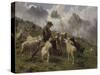 Berger des Pyrénées donnant du sel à ses moutons-Rosa Bonheur-Stretched Canvas