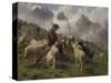 Berger des Pyrénées donnant du sel à ses moutons-Rosa Bonheur-Stretched Canvas