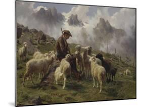 Berger des Pyrénées donnant du sel à ses moutons-Rosa Bonheur-Mounted Giclee Print